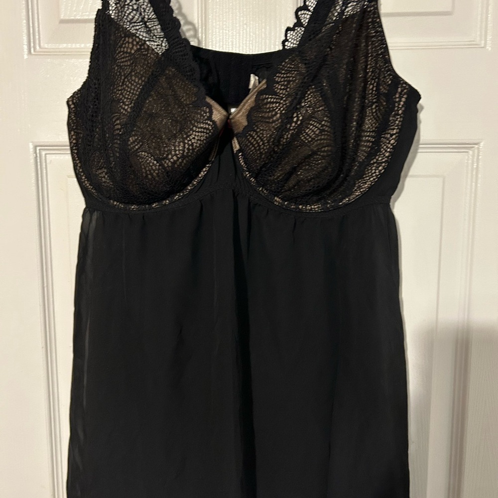 Lane Bryant Cacique Black Lace Chemise 44DDD